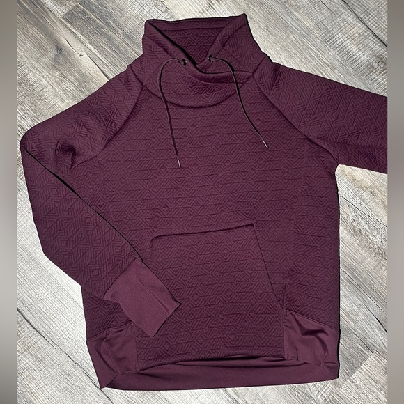 Athleta Quilted Funnel Neck Pullover Sweatshirt - Size Small, Burgundy - Picture 2 of 7